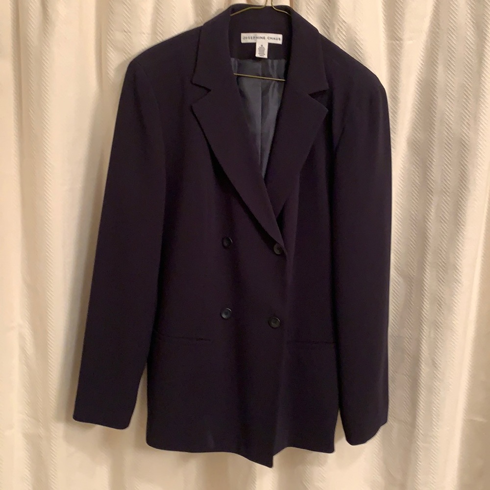 Josephine Chaus double breasted Navy blue blazer